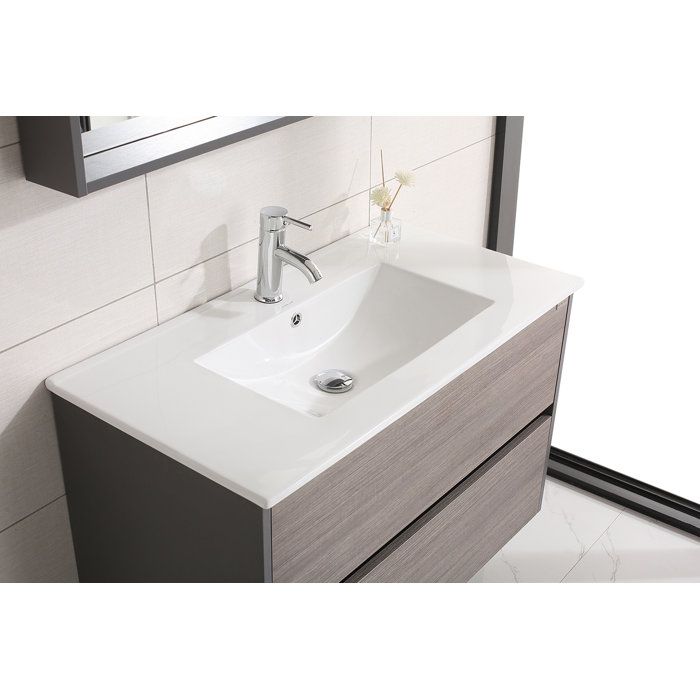Orren Ellis Aldwych 36'' Wall Mount Single Bathroom Vanity Set with
